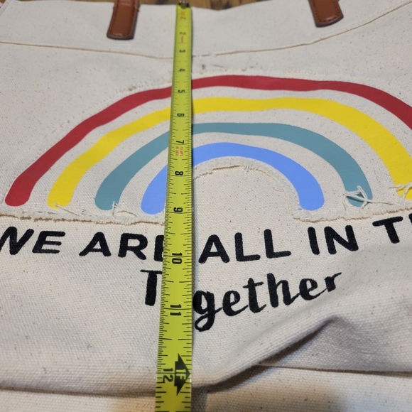 We are in this together canvas and faux leather tote - Picture 9 of 10